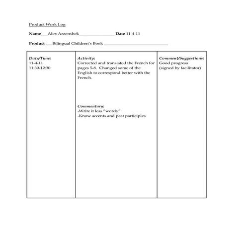 First Work Log | DOCX