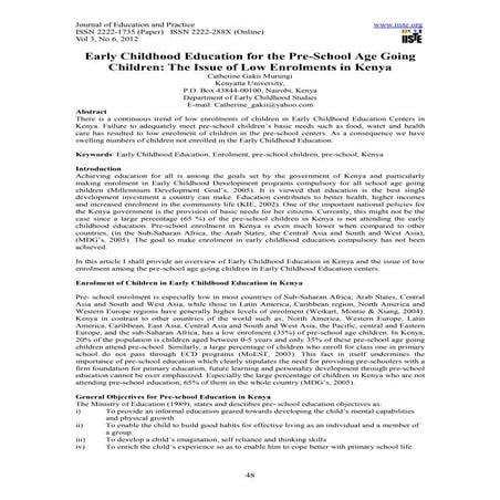 Early childhood education in ghana perceptions of stakeholders in the ...