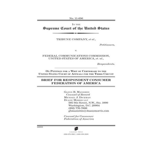 Tribune Co. v. FCC -- Consumers Brief