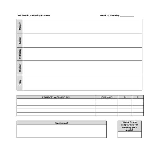 11 ap weekly planner