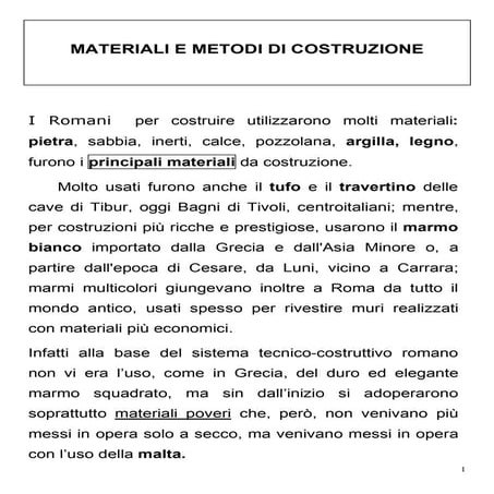 11. Architettura romana - Materiali 