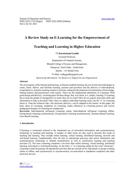 11.a review study on e learning for the empowerment of