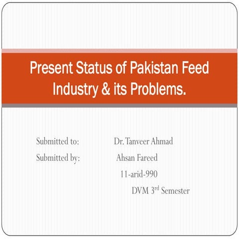 present status of pakistan feed industry and its problems-ppt