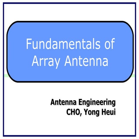 Fundamentals of Array Antenna