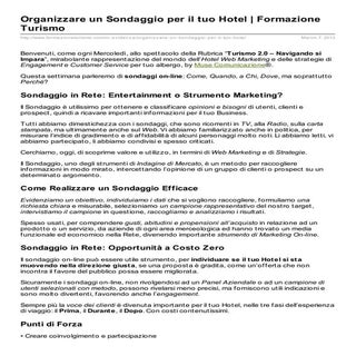 Organizzare un Sondaggio per il tuo...