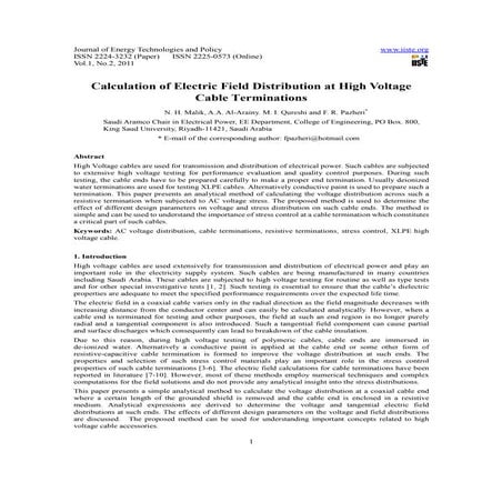 11.calculation of electric field distribution at high voltage cable terminations