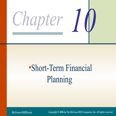 10. short term financial planning