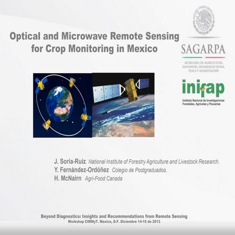 Optical and Microwave Remote Sensing for Crop Monitoring in Mexico