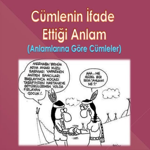 Cümlenin İfade Ettiği Anlam