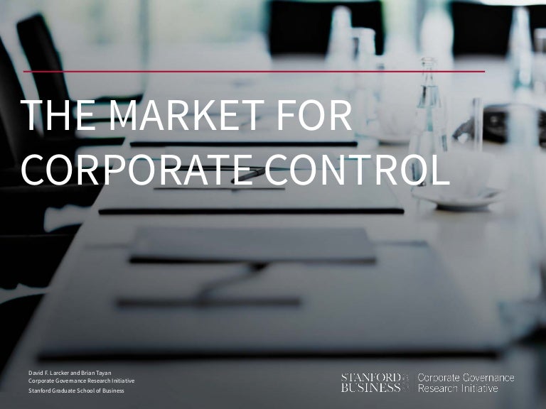 The Market for Corporate Control Quick Guide