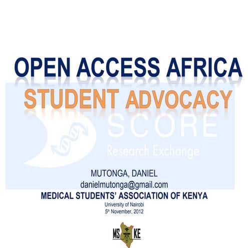 OAA12 - Open access Africa: Student advocacy 
