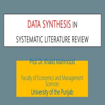 Data synthesis in systematic literature review | PPT
