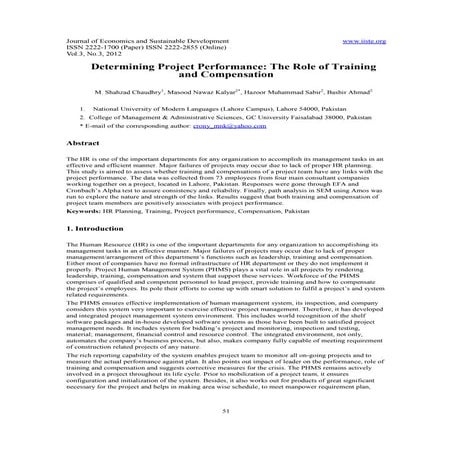 11.determining project performance the role of training and compensation