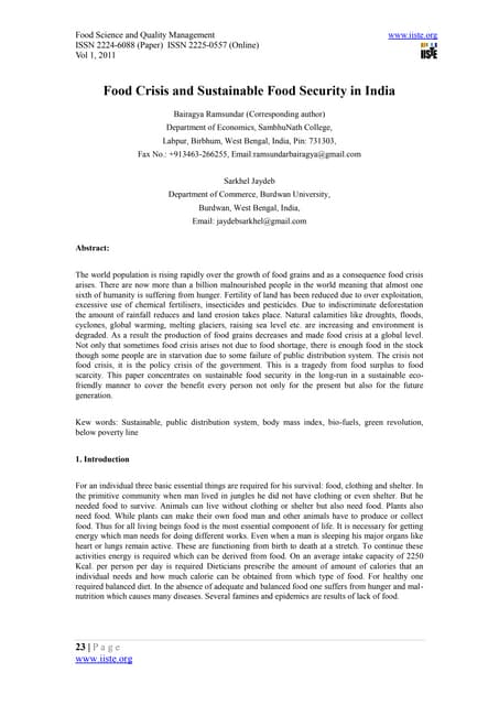 11. food and security in india