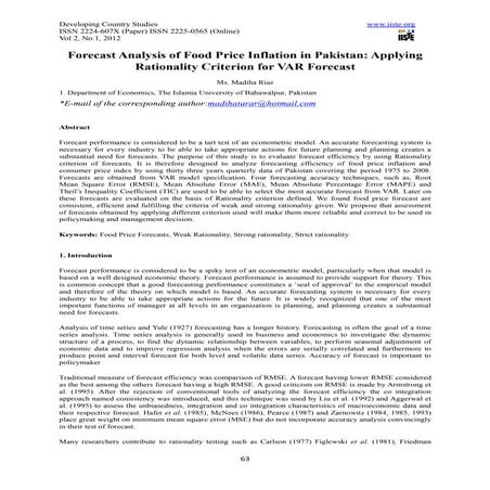 11.forecast analysis of food price inflation in pakistan