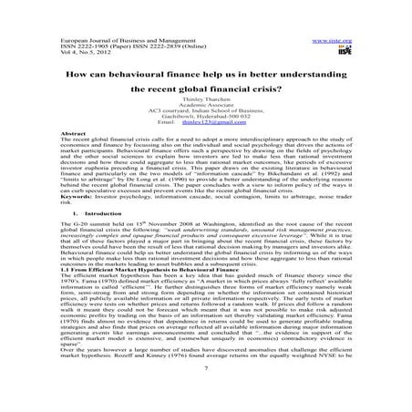11.how can behavioural finance help us in better understanding the recent glo...