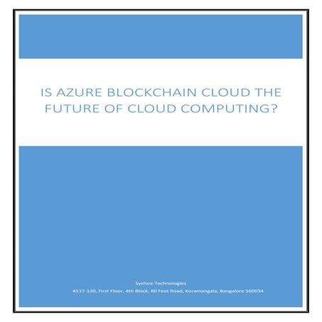 Is Azure Blockchain Cloud the Future of Cloud Computing | Sysfore