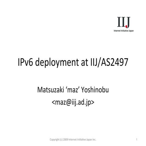 ION Sri Lanka - IPv6 Deployment at IIJ (IPv6 Panel)