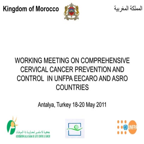 Working Meeting on Comprehensive Cervical Cancer Prevention and Control in UNFPA EECARO and ASRO Countries