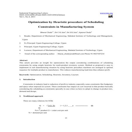 11.optimization by heuristic procedure of scheduling constraints in manufactu...