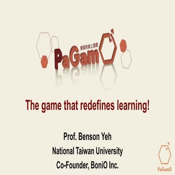 EdTech Europe 2015 [Track 3]: [PaGamO], ([Peng-Cheng Yeh], [Co-Founder])