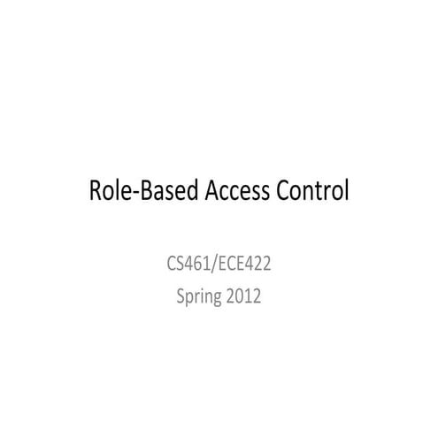 Role-­‐Based Access Control - Basic RBAC Illustrated | PPT