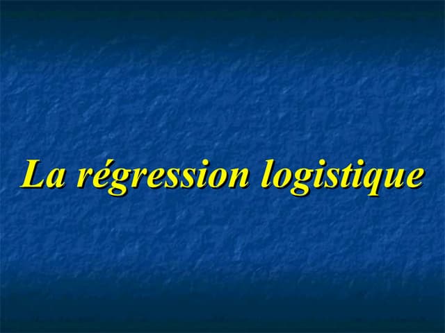 11 regression logistique