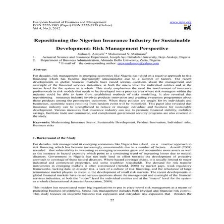 11.repositioning the nigerian insurance industry for sustainable development