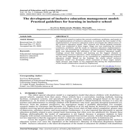 The development of inclusive education management model: Practical ...