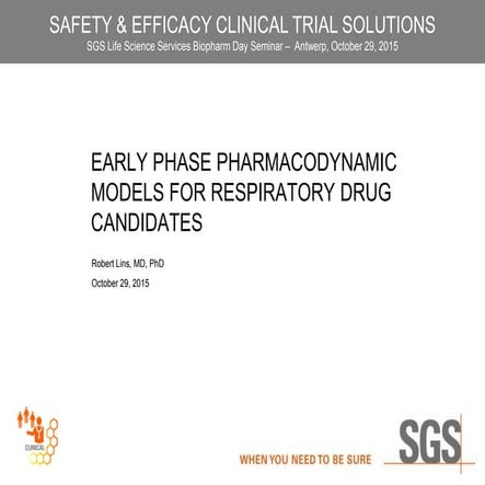 Early Phase Pharmacodynamic Models For Respiratory Drug Candidates | PDF