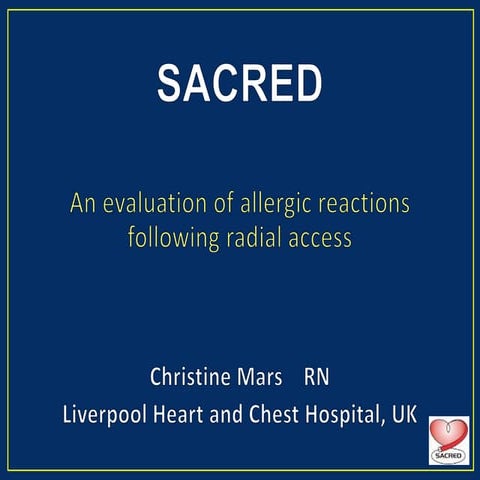 Mars C - AIMRADIAL 2015 - Allergic reactions SACRED study