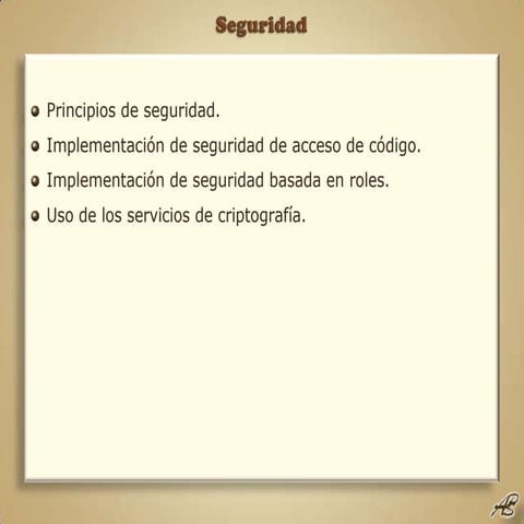 Framework .NET 3.5 11 Seguridad