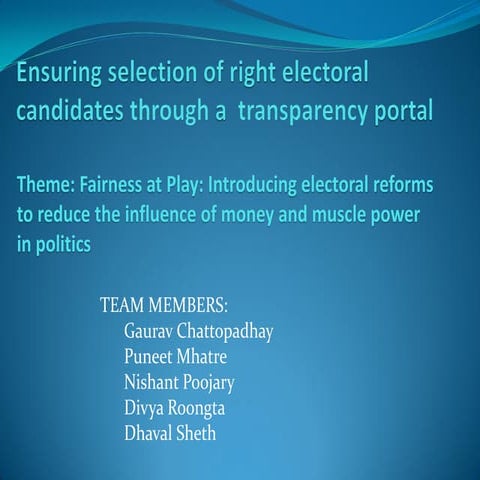 Strategic action plan on election(SAPE) for implementation of ...