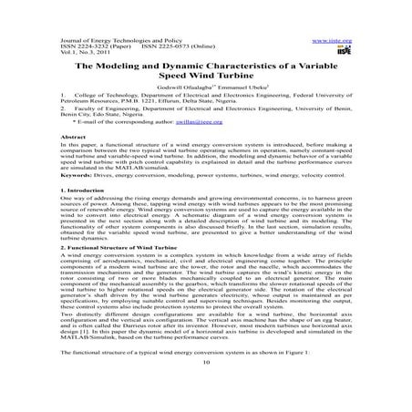 11.the modeling and dynamic characteristics of a variable speed wind ...