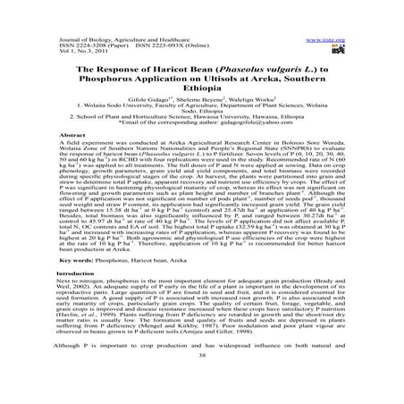 Response of Common Bean (Phaseolus vulgaris L.) Cultivars to Nitrogen ...