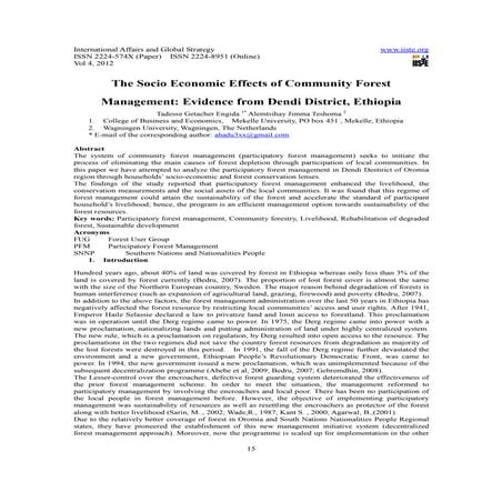 11.the socio economic effects of community forest management] | PDF
