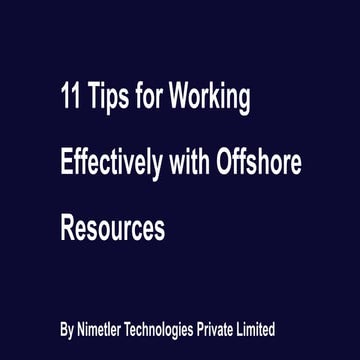 11 Tips for Working Effectively with Offshore Resources