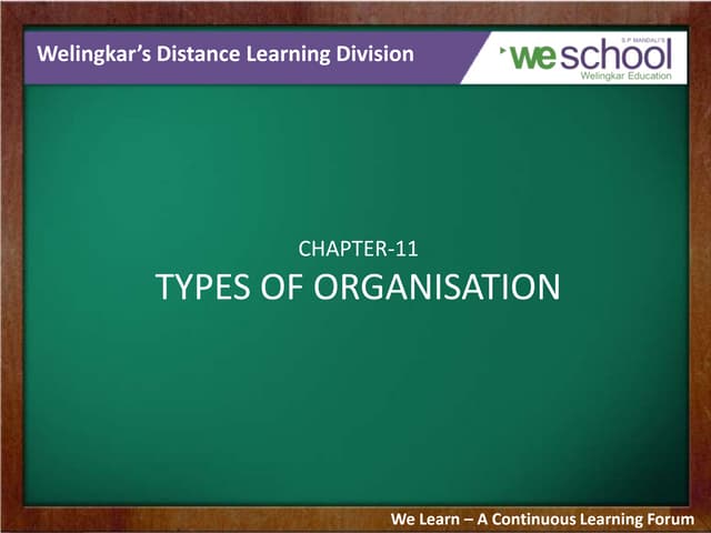  Types of Organisation
