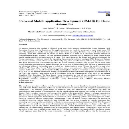 11.universal mobile application development (umad) on home automation