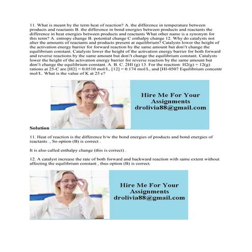 11 What Is Meant By The Term Heat Of Reaction A The Difference In T docx