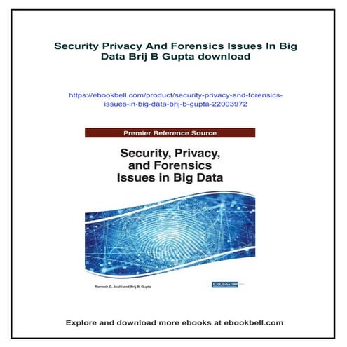 Security Privacy And Forensics Issues In Big Data Brij B Gupta | PDF