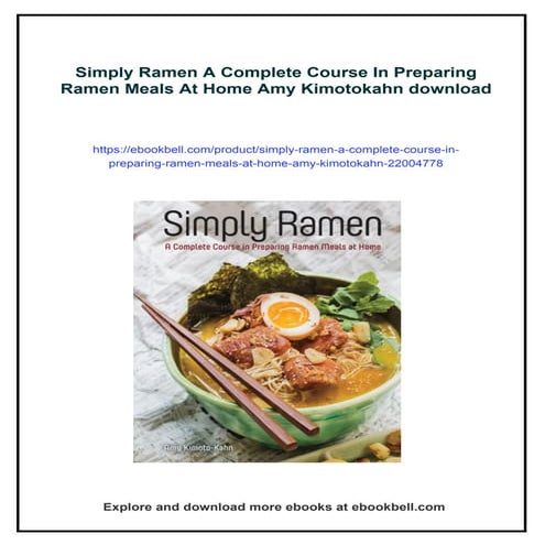 Simply Ramen A Complete Course In Preparing Ramen Meals At Home Amy ...