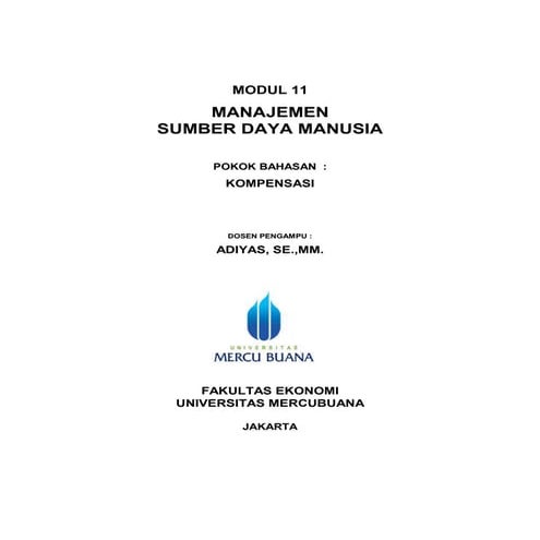 MSDM - kompensasi