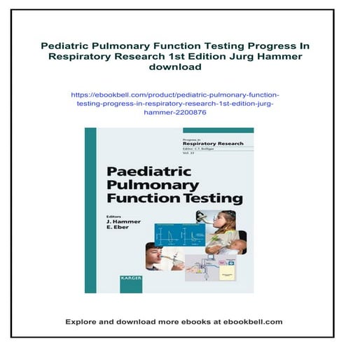 Pediatric Pulmonary Function Testing Progress In Respiratory Research ...