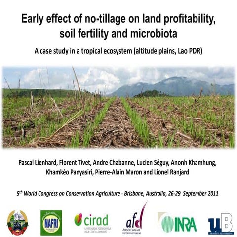 Early effect of no - tillage on land profitability, soil fertility and microb...