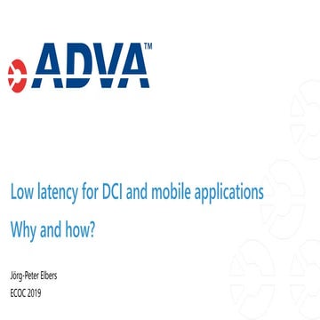 Low latency for DCI and mobile applications