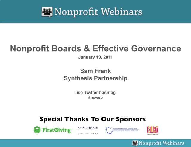 Nonprofit Boards & Effective Govern...