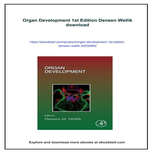 Organ Development 1st Edition Deneen Wellik | PDF