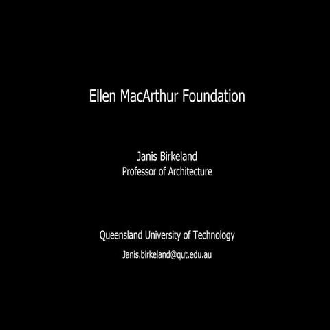 Prof. Janis Birkeland - From vicious circles to virtuous cycles through built...