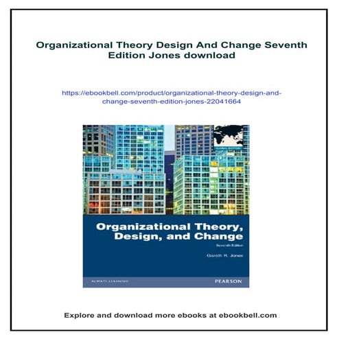 Organizational Theory Design And Change Seventh Edition Jones | PDF